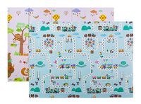 Дитячий термокилимок двостороннiй Ведмiдь з совою01/Потяг06/   200х180х1см+сумка